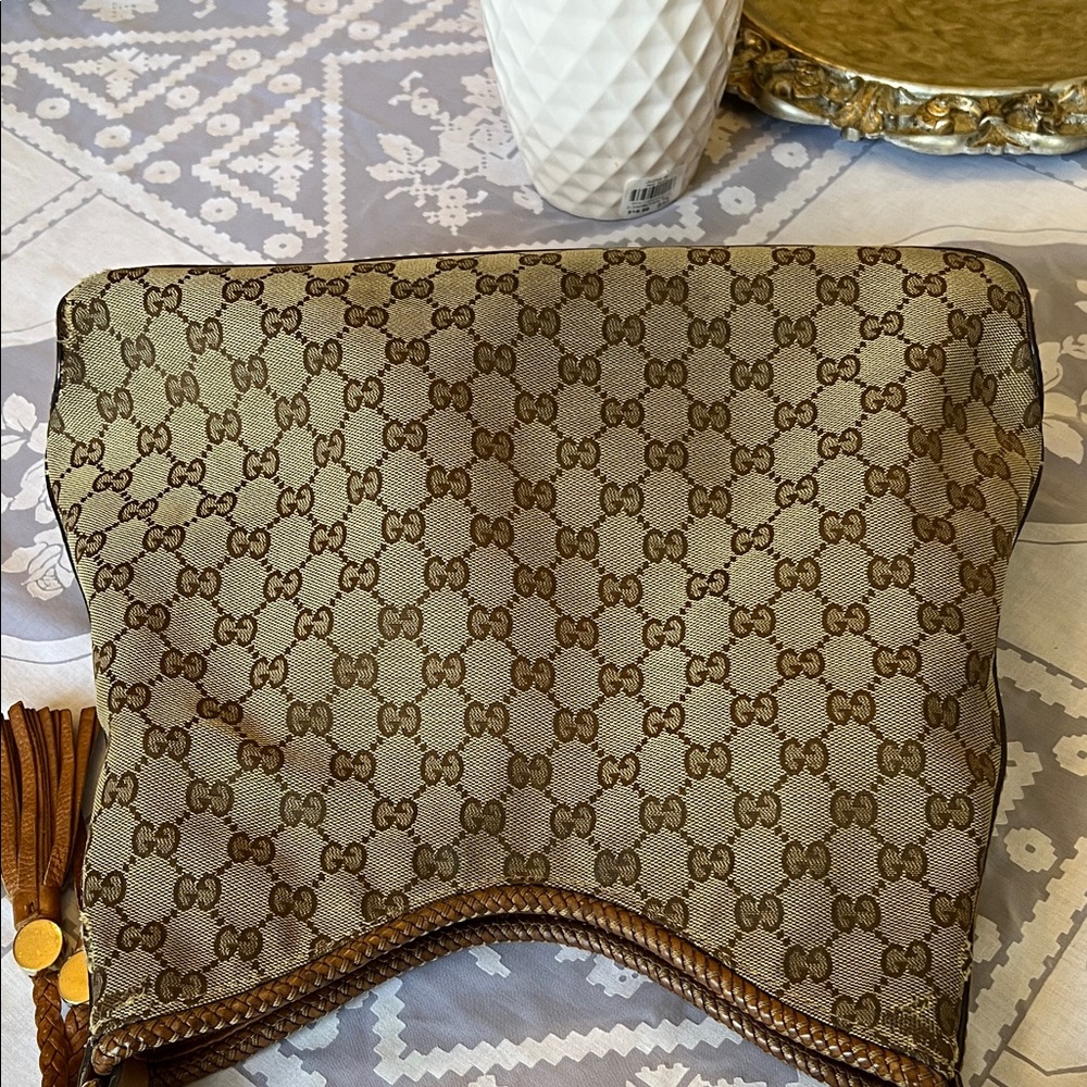 Gucci Beige Brown Monogram Hobo Bag - Picture 14 of 16